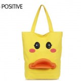 Wholesale - Stylish Charming Duckbill Pattern Yellow Canvas Casual Shoulder Bag DL372