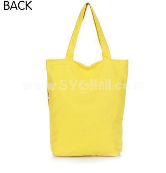 Stylish Charming Duckbill Pattern Yellow Canvas Casual Shoulder Bag DL372