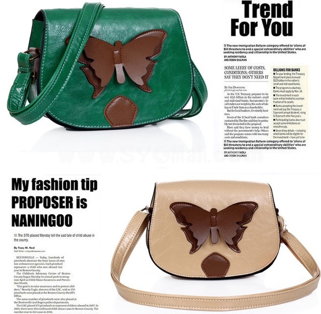 Charming Stylish Bowknot Décor PU Bag Shoulder Bag Messenger Bag DL158