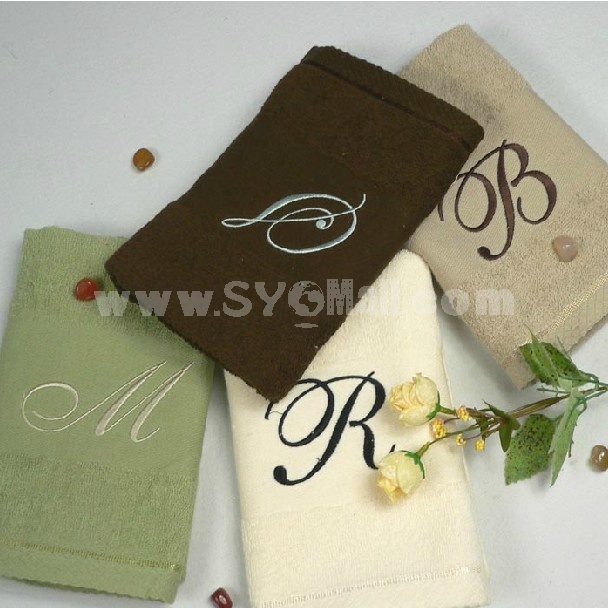 42*60cm Solid Color Letter Embroidered Towel A-M030