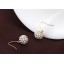 Exquisite Long Pattern Rhinestone Ball 18K Gold Plating Drop Earring