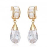 Wholesale - Exquisite Water Drop Shiny Zircon 18K Gold Plating Drop Earring