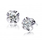 Wholesale - Exquisite High Quality Lovely Flora Zircon Pattern Ear Stud