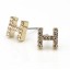 Exquisite Stylish Letter with Rhinestone 18K Gold Plating Ear Stud