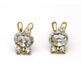 Wholesale - Exquisite Zircon Rabbit 18K Gold Plating Ear Stud