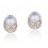 Exquisite OL Pattern Pearl Diamond Gold Plating Ear Stud