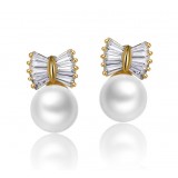 Wholesale - Exquisite Bow & Shell Pearl Ear Stud