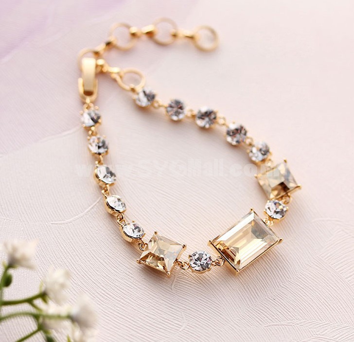 Stylish Swarovski Element Exquisite Rhinestone Gold Plating Bracelets