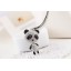 Stylish Cute Shiny Rhinestone Panda Gold Plating Sweater Chain