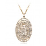 Wholesale - Stylish Oval Austria Crystal Gold Plating Sweater Chain
