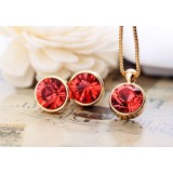 Wholesale - Stylish Swarovski Element Crystal Round Pattern Jewelry Set(One Necklace & A Pair of Earrings)