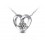Classic Simple Heart & Rhinestone Pattern 925 Sterling Silver Pendant