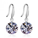 Wholesale - Classic Simple Pattern with Shiny Rhinestone Pendant 925 Sterling Silver Stud Earring
