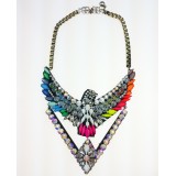 Wholesale - Exaggerate Luxurious Shiny Color Eagle Pattern Alloy with Resin/Rhinestone Women Necklace Choker