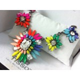 Wholesale - Exaggerate Luxurious Shiny Candy Color Alloy with Resin/Rhinestone Women Necklace Choker