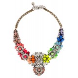 Wholesale - Hot Sale Exaggerate Luxurious Shiny Rainbow Flora Color Pattern Alloy with Resin/Rhinestone Women Necklace Choker