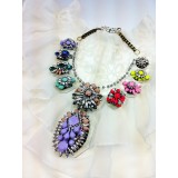 Wholesale - Exaggerate Luxurious Retro Shiny Color Chunky Alloy with Resin/Rhinestone Women Necklace Choker