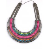 Wholesale - Exaggerate Luxurious Elegant Shiny Color Chunky Alloy with Resin/Rhinestone Women Necklace Choker Bib Necklace