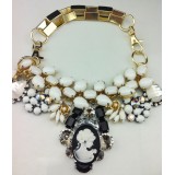 Wholesale - Exaggerate Luxurious Shiny Color Portrait Pendant Chunky Alloy with Resin/Rhinestone Women Necklace Choker