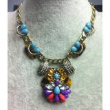 Wholesale - Exaggerate Luxurious Shiny Color Chunky Alloy with Resin/Rhinestone Women Necklace Choker