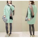 Wholesale - W342 Korean Style Lapel Collar Solid Color Wool Coat
