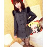 Wholesale - W335 Double-breasted Lapel Collar Thick Wool Coat Overcoat