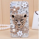 Wholesale - Leopard Head Pattern Rhinestone Phone Case Back Cover for iPhone4/4S iPhone5