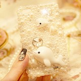Wholesale - Whilte Pearl Dolphin Rhinestone Phone Case Back Cover for iPhone4/4S iPhone5