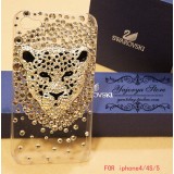 Wholesale - Cheetah Pattern Rhinestone Phone Case Back Cover for iPhone4/4S iPhone5