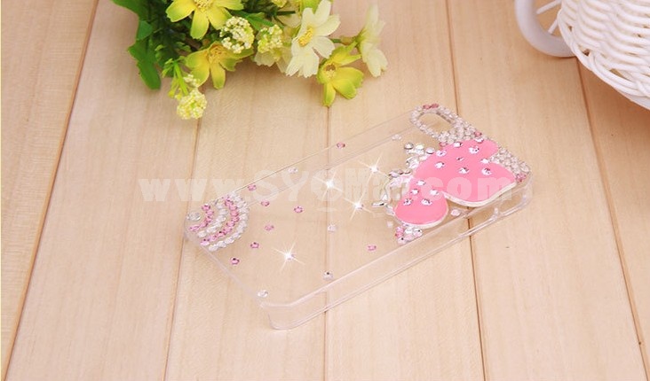 Magic Butterfly Pattern Rhinestone Phone Case Back Cover for iPhone4/4S F0013