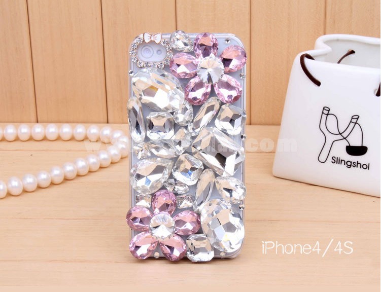 Large Size Rhinestones Decorated Phone Case Back Cover for iPhone4/4S iPhone5