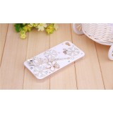 Wholesale - Eiffel Tower & Snowfakes Pattern Rhinestone Phone Case Back Cover for iPhone4/4S F0002