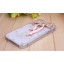 Lovong Heart Ribbon Pattern Rhinestone Phone Case Back Cover for iPhone4/4S F0024