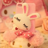 Wholesale - Lovely Metoo Rabbit Pattern Rhinestone Phone Case Back Cover for iPhone4/4S iPhone5