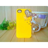 Wholesale - Loving Heart Pattern Rhinestone Phone Case Back Cover for iPhone4/4S