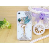 Wholesale - Blue Wing Angel Pattern Rhinestone Phone Case Back Cover for iPhone4/4S
