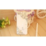Wholesale - Camellia Flower Pattern Rhinestone Phone Case Back Cover for iPhone5 F0003