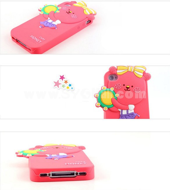 Lovely Pattern Silicone Case for iPhone4/4s