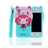 Wholesale - Lovely Cartoon Candy Girl Pattern Silicone Case for iPhone4/4s