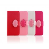 Wholesale - Monroe's Kiss Pattern PU Leather Case with Card Slot for iPhone5