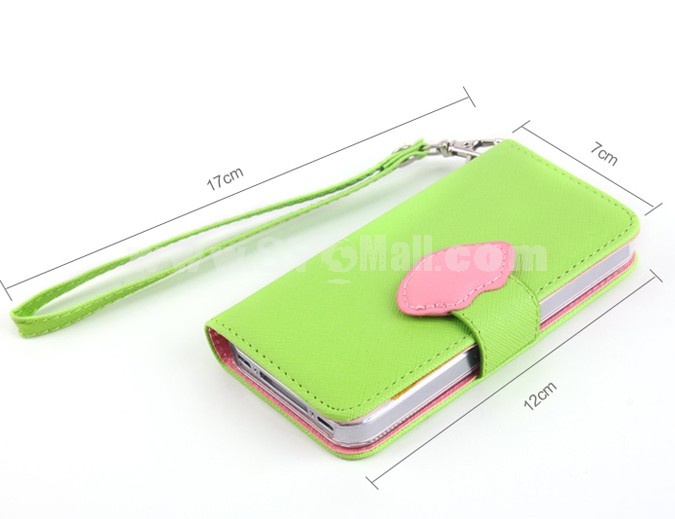 Monroe's Kiss Pattern PU Leather Case with Card Slot for iPhone4/4s