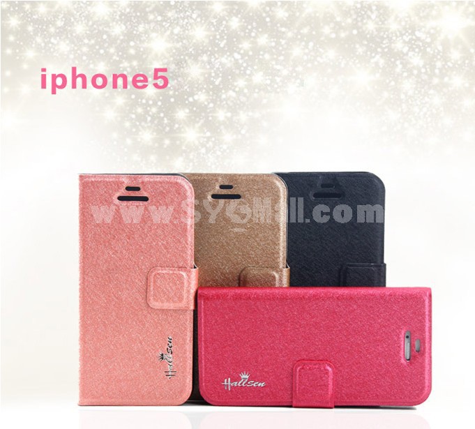 Imitation Leather Pattern Case with Case Slot for iPhone5