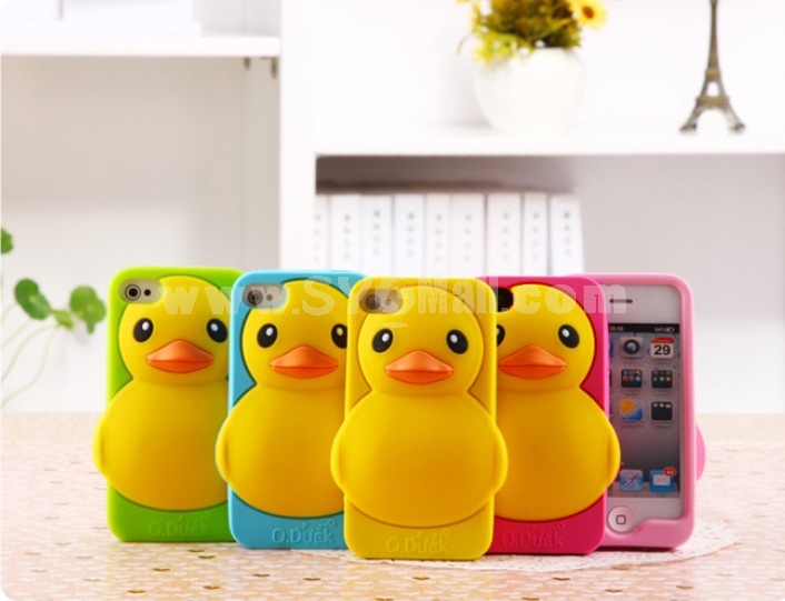 Lovely Stylish Duck Pattern Silicone Case for iPhone4/4s