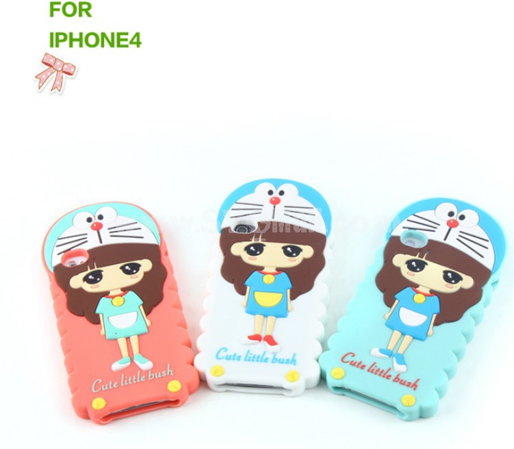 Cute Little Bush Pattern Silicone Case for iPhone4/4s