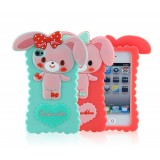 Wholesale - Lovely Rabbit Pattern Silicone Case for iPhone4/4s
