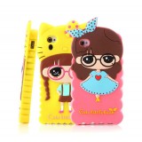 Wholesale - Lovely Girl with KT Hat Pattern Silicone Case for iPhone4/4s