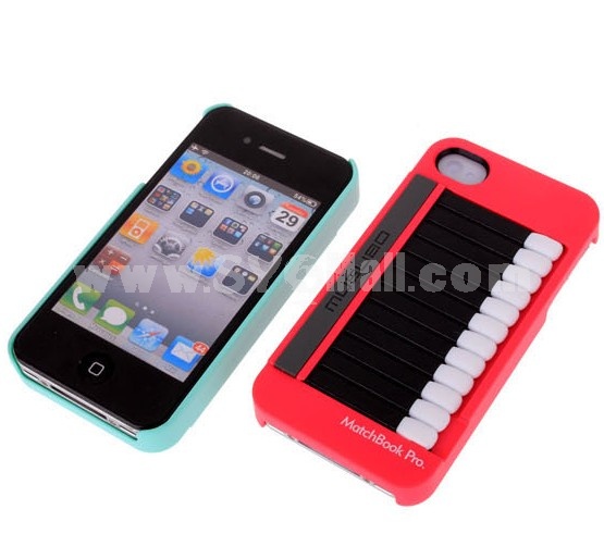 Creative Plastic with Match Pattern Stand Case for iPhone4/4s