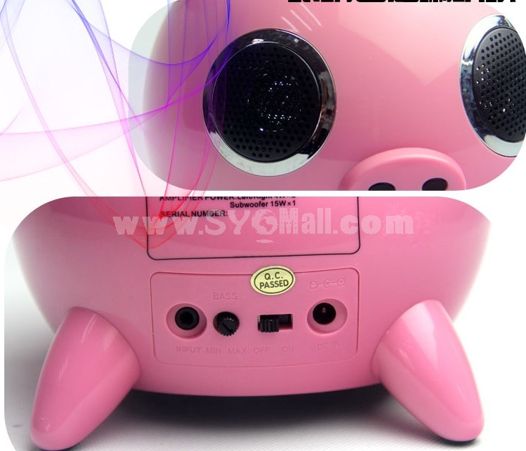 MoRuiQi Cartoon Pig Pattern Remote Control Subwoofer Multi SD Card Read Speaker