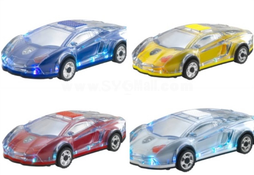 Stylish V18 Colorful Transparent Car Pattern Mini Portable Multi Card Reader Speaker