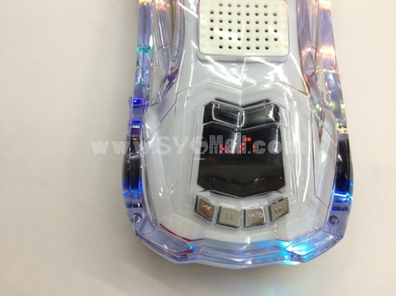 Stylish V18 Colorful Transparent Car Pattern Mini Portable Multi Card Reader Speaker